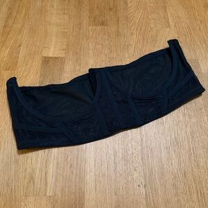 Auden XXL Black Lace Cupless Strapless Corset Under Bust Bra